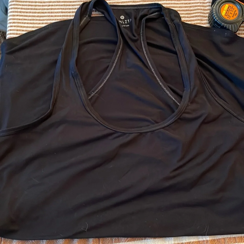 Athleta T-neck Rackerback Scoop Neck Long Workout Tank - Picture 2 of 6